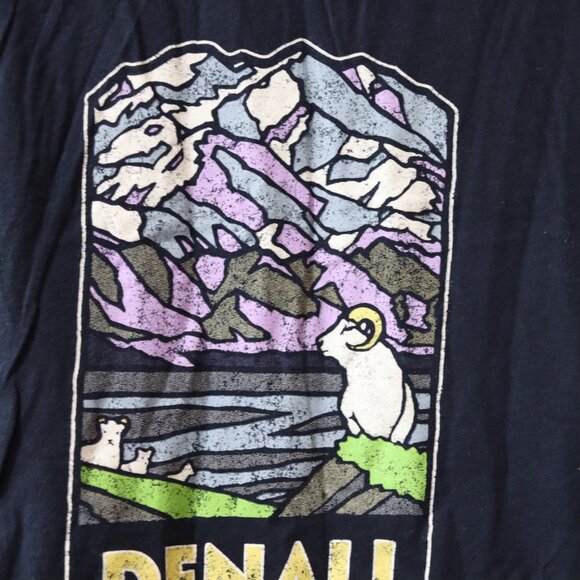 L.A.T NAvy Blue Denali National Park Alaska Long Sleeve T-Shirt LG - Picture 8 of 12
